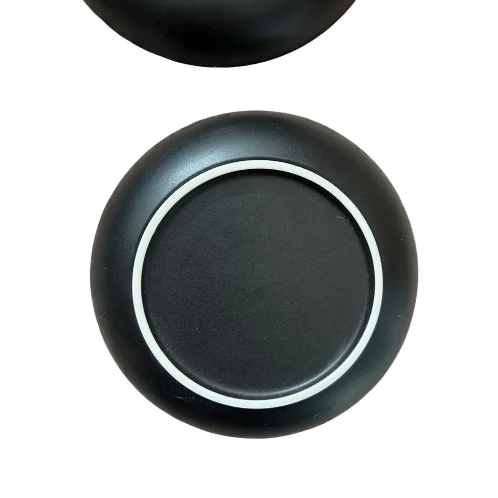 Potchen Halloween Ghost Plates Set of 4 Ceramic Appetizer Dishes Black Spooky